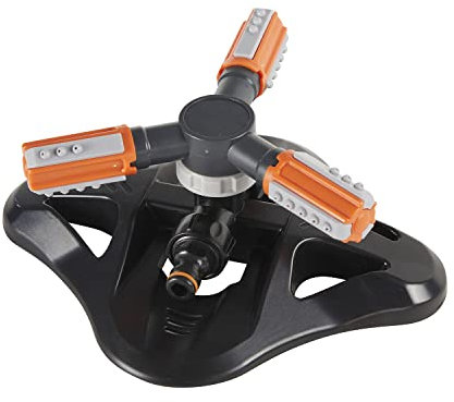 LINZI Garden Sprinkler Automatic Lawn Water Sprinkler 360 Degree Rotating 3 Arms Adjustable Nozzles Sprinkler System, for Grass Plants Flowers Veggies Watering