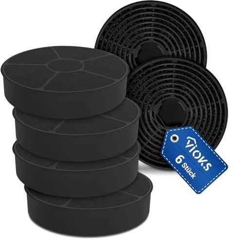 VIOKS Respekta Carbon Filter Cooker Hood 105 mm Diameter Replacement for Respekta Activated Carbon Filter MIZ0058 MIZ 0058 PKM CF130 Candy 49040890 35602288 49040117 352C66 - Carbon Filter for Cooker