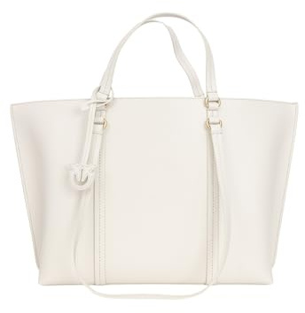 Pinko Damen Carrie Shopper Classic Bottaled Leder Tasche, Z14q_Seide-Antik-Gold