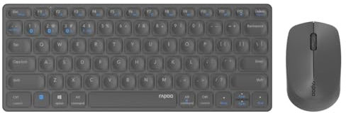 Rapoo Tastiera mouse wireless multi-modalità ricaricabile Blade 9600 m (pacchetto kit tastiera+ mouse, tastiera ricaricabile AZERTY, mouse 3 pulsanti, Bluetooth+ WiFi, ideale PC, laptop, mac)