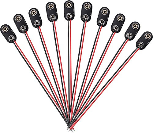9V Batterieclip 10 Pcs 9V Batterie Anschluss Kabel 9V Batterie Clip Anschluss mit 15cm Anschlusskabel Batterie Snap Anschluss I-Typ Batterie Clip für 9 Volt-Blocks Batterie Schnappverbinder