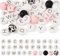 Beadthoven Perles rondes et plates en silicone avec lettre de l'alphabet de A à Z - Motif vache - Perles d'espacement en caoutchouc rose et blanc pour la fabrication de bijoux