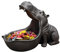 Obelunrp Hippo Key Bowl, 30cm/11.8inch Resin Halloween Hippopotamus Candy Dish, Big Mouth Hippo Statues Decor, Table Art Sculpture Organizer Gift for Christmas Housewarming (Gray)