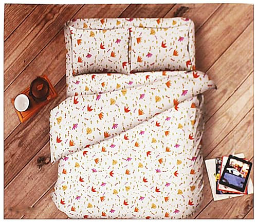 Russo Tessuti Lenzuola Completo Letto Matrimoniale Singolo Pile Coral Corallina Fiori Colorati-Singolo-Arancione