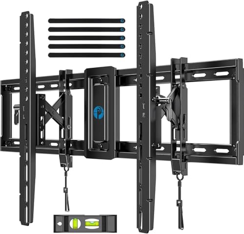 Pipishell UL Listed TV Wall Mount for 42–90 inch TVs, Advanced Tilt TV Mount Bracket with 15° Full Tilt, 6-inch Arm Extension, Slide to Center, 16″/18″/24″ Wood Studs, Max VESA 600x400mm up to 132 lbs