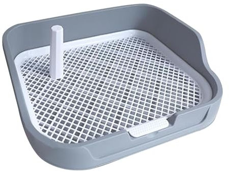 Colcolo Haustier-Trainingspads-Halter, Hundetöpfchen-Pad, Netzgitter-Toilette, Haustier-Trainingstoilette für kleine und mittelgroße Hunde, grau