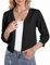 Gyabnw Cardigan Donna 3/4 Maniche Elegante Cardigan Bottoni Donna Bolero Maglia Corto con Scollo a V, Adatto per Bretelle, Gonna Lunga,Gilet, Jeans, Gonne Nero,XL