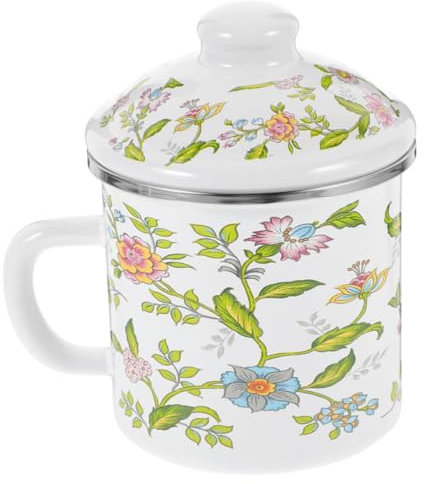 Alipis Wasserbecher Campingbecher Aus Metall Milchbecher Becher Aus Emailliertem Metall Kaffeetasse Aus Keramik Vintage Kaffeetasse Emaillierter Trinkbecher Emaille Zinn Büro