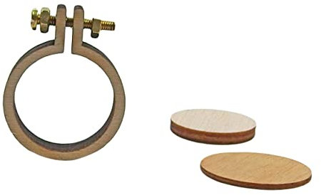 Mini-Kreuzstichrahmen Gefälligkeiten für Bastelarbeiten Reifenring nähende Anhänger Kreis Kreuz Kreuzstich runder Reifen Stickerei runder Reifen runden Stickrahmen kreuzen Hölzern