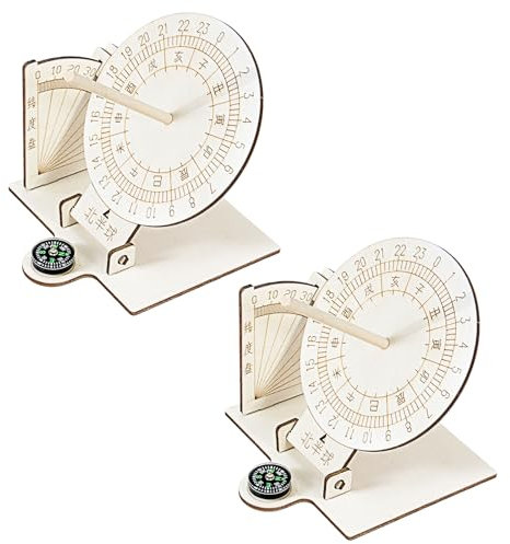 Boguish 2 x Sonnenuhren, wissenschaftliche Sonnenuhr-Modelle, Sonnenuhr, Schreibtisch-Ornamente für Heimwerker, Lehrwerkzeug für Schüler