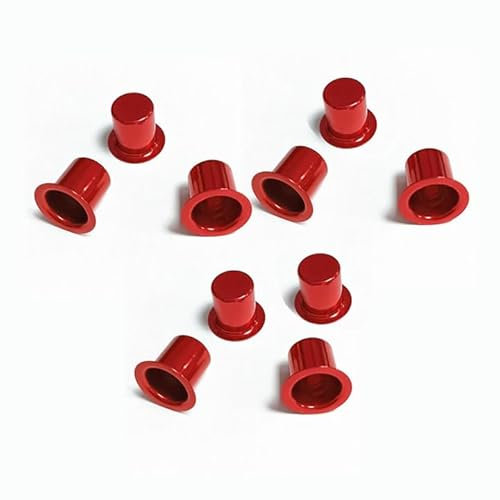 MUXSAM Kerzenhalter für Stabkerzen 10 Stück Metall Klein, Teelichter, Silber Kerzeneinsatz Tafelkerzen, für Baumkerzen,18 * 15mm Innendurchmesser11,8mm，Burgunderrot