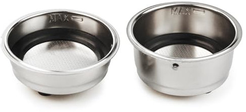 2 Stück Einzeltassen Kaffeefilterkorb, 51mm Edelstahl Siebträgerfilterkorb Wiederverwendbare Kaffeemaschine Filterschale, Bodenloser Siebträger Siebträgerkorb Filtration Kaffeemaschinenzubehör(1+2)