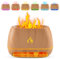 2-in-1 Aroma Diffuser, Diffuser Ätherische Öle & Salt, 200ML Luftbefeuchter Flamme mit 7-Farben-Licht, Wasserlose Abschaltautomatik, für Zuhause Büro Raumduft Yoga(Holz)