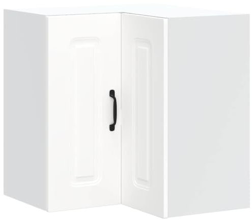 vidaXL Armario Cocina Esquina de Pared Kalmar Madera ingeniería Blanca, Armario de Pared de Cocina, Unidad de Pared de Esquina de Cocina, Unidad de Esquina de Pared