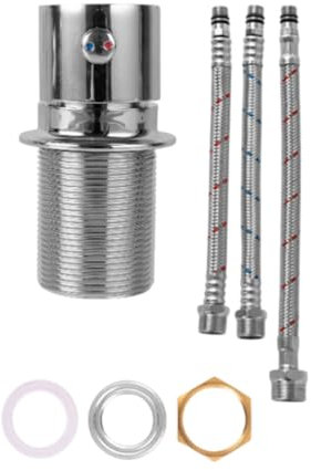 MagiDeal Robinet mélangeur d'eau chaude et froide avec tuyaux, robinet de réparation de régulateur d'eau chaude et froide pour la maison, les toilettes, la