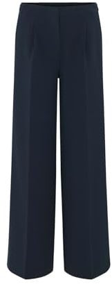 OPUS Damen City Pants | Extra Wide Leg Pants Maiga Palazzo aus Twill-Ware Coal Blue, 40