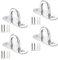Gsrhzd Augplatte Edelstahl, 4 PCS M6 Augplatte mit Öse, Edelstahl-Augenplatte, Metall-Befestigungsring, Deckenhaken, Ösenplatte, Befestigungshaken für hängende Gegenstände, Markisen, Deckplatten