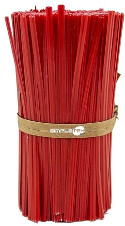 SIMPLETEK - 1000 x Fascette in Plastica Rosse 10 cm con Filo in Alluminio Rilega Cavi Legatutto Animate Legacci | 1000 pezzi
