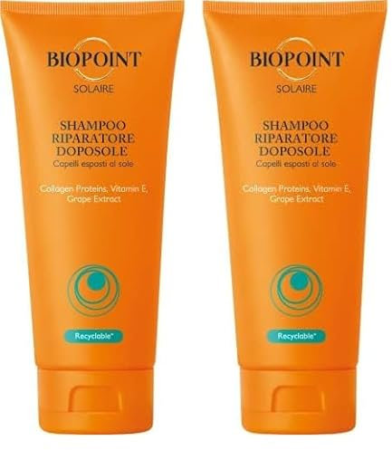 Biopoint Solaire - Shampoo Doposole Riparatore per Capelli Secchi e Danneggiati, Protegge dallo Stress Solare, Azione Disseccante e Ristrutturante, Dona Idratazione e Nutrizione, 200 ml