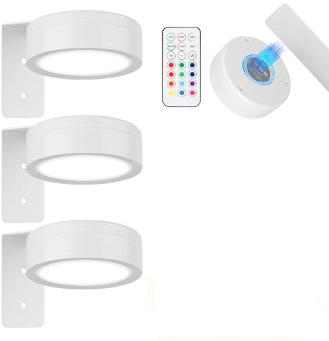 3 Stück Bilderleuchte Kabellos Lampe - LED 13 farbige Lichter Schlafzimmer Wohnzimmer Bildbeleuchtung Leuchte, Magnetische Atmosphäre LED Wandleuchte Kabellos, Remote Control Art Painting Wandleuchte