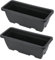 Mipcase 2 Macetas Rectangulares Pequeñas con Drenaje Blancas para Interior para Jardinería Patio Cuadradas Altas De Abs Negro