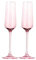 ZKALQECNF Champagne Flutes Glass Crystal Glass Champagne Flute, 2 Sets of 6.43 oz Capacity Pink Champagne Glasses, for Couple Date Anniversaries Flute Glasses