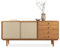 IDIMEX Sideboard Simona mit Rattan-Geflecht 175cm, eicheoptik – 4 Schubladen und 2 Schiebetüren, Flurkommode mit Einlegeboden, Wohnzimmer