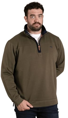 D555 1/4 Zip Fleece Sweatshirt Long Sleeve Top Plus Size Mens 2-6XL LEICESTER