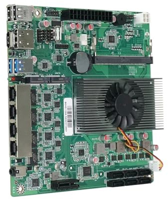 Scheda madre N100 NAS DDR5 6* SATA3.0 4X I226 2.5G ITX 17x17CM 2* M.2 1XPCIE for router software fai da te server di archiviazione NAS(Motherboard+CPU+RAM)