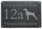 « HAUSNUMMER + STRASSE + NAME mit WEIMARANER » als SCHIEFERTAFEL individuell gefertigt Schieferschild Hund