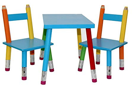 HTI-Line Kindertischgruppe Buntstift Tisch und 2 Stühle Kindermöbel Kinderstuhl NEU OVP