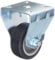 Metafranc Bockrolle Ø 50 mm - 55 x 55 mm Platte - Gummi-Rad - Weiche Lauffläche - Gleitlager - 35 kg Tragkraft / Transportrolle / Möbelrolle / Schwerlastrolle / 800570