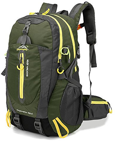 Lixada 40L Résistant à Eau Voyage Sac À Dos Camp Randonnée Ordinateur Portable Sac À Dos Trekking Climb Retour Sacs pour Hommes Femmes (Vert d'armée)