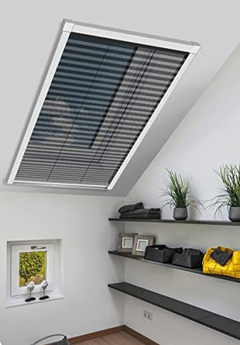 Schellenberg 70991 Plissettata per lucernario per Tetto, zanzariere per finestre 114 x 160 cm, Bianco