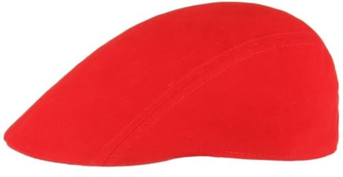 Lipodo Flatcap Schirmmütze Herren - Mütze in Einheitsgröße (55-60 cm) - Cap aus 100% Baumwolle - Schiebermütze rot