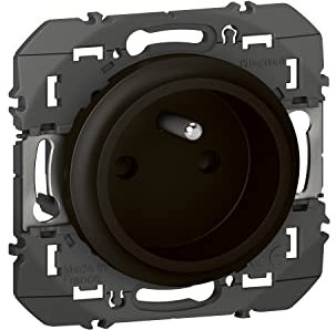 LEGRAND - Prise Electrique Murale 16A avec Terre dooxie EasyRéno - Prise 2P + T Faible Profondeur - Fabriqué En France - Noir