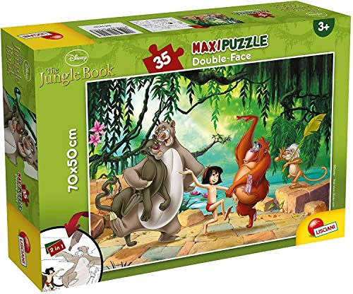 Lisciani - DISNEY - Das Dschungelbuch - Maxi-Puzzle Das Dschungelbuch für Kinder ab 3 Jahren – Fördert Hand-Augen-Koordination und die kognitive Entwicklung – Unterhaltsames und lehrreiches Spiel
