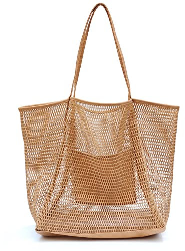 HOXIS Sac à main en maille pour femme, peau, Large