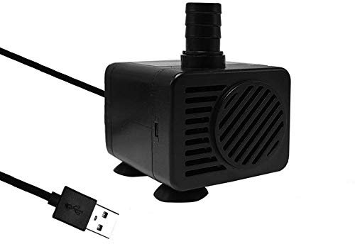 Homvik USB Mini Bomba de Agua Sumergible 200L/H 1.5W para Fuente de Mascotas Acuario Estanque y Pecera Ultra Silencioso Circulación de Agua Dulce y Marino