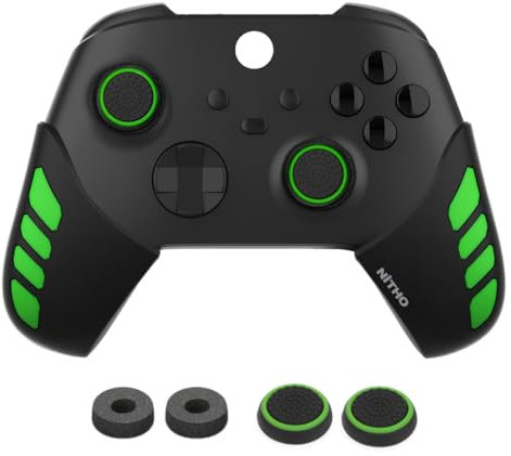 NiTHO Gaming Kit per Controller Xbox Series X/S, Include Impugnature Silicone Anti-Sudore, Anelli di Precisione, Copri Levette Analogiche, Migliora il Controllo del Gioco Per Xbox Series X/S - Verde