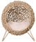 PawHut Panier Chat lit surélevé Chat Cosy Niche Grotte Grand Confort dim. Ø 52 x 58H cm Coussin Moelleux Inclus résine tressée Imitation rotin Beige