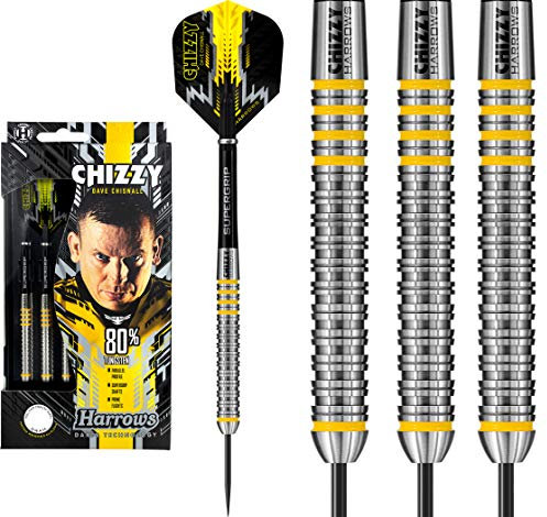 Harrows Dave Chisnall Dartpfeile, Stahlspitze, hergestellt in England, Chizzy 80 %, 25 g