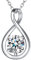FANCIME 925 Sterling Silber Halskette Damen Infinity Anhänger Apri Geburtsstein Kette Zirkonia Valentinstag Jahrestag Geburtstag Weihnachten Schmuck Geschenk für Mutter Frauen