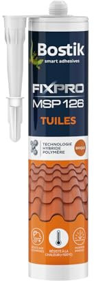Bostik FIXPRO – Mastic Tuiles Rouge MSP 126 – Mastic Toitures pour Tuiles Canal et Tuiles Siliconées – Prise Rapide – Mastic Hybride Polymère – Couleur Brique – 1 Cartouche 290 ml