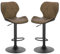 EUGAD 2X Barhocker Barstuhl Bistrohocker Tresenhocker Retro höhenverstellbar und drenbar mit Rückenlehne aus Kunstleder Stahl Dunkelbraun, 0663BY-2