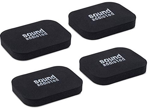 Sound Addicted Isolation Pads for Soundbar - Anti Vibrations Foam Pads Feet (4Pack) 3.5'' x 2.5'' x 0.65'' Suitable for Most Soundbars - BarPads (Rectangle)