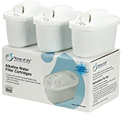 LIFE IONIZER - Pitcher of Life Replacement Filters for The New & Improved 2021 - Generates Purified, Alkaline Mineral Drinking Water - Pack of 3