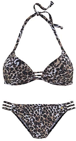 Lascana Damen Triangel-Bikini mit wattierten Cups und eingearbeiteter Verstärkung für einen Push-up-Effekt