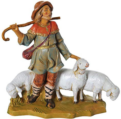 Brunnen Figur Hirte mit Herden 12 cm