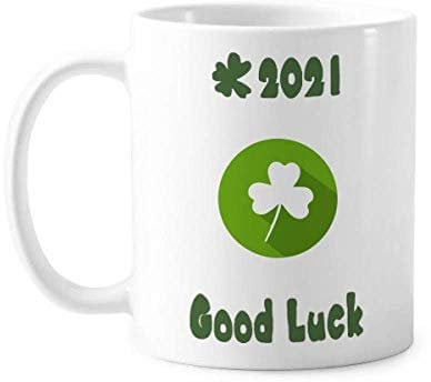 Clover Irish National Day Green Good Luck 2021 Mug Pottery Ceramic Coffee Porcelain Cup Tableware